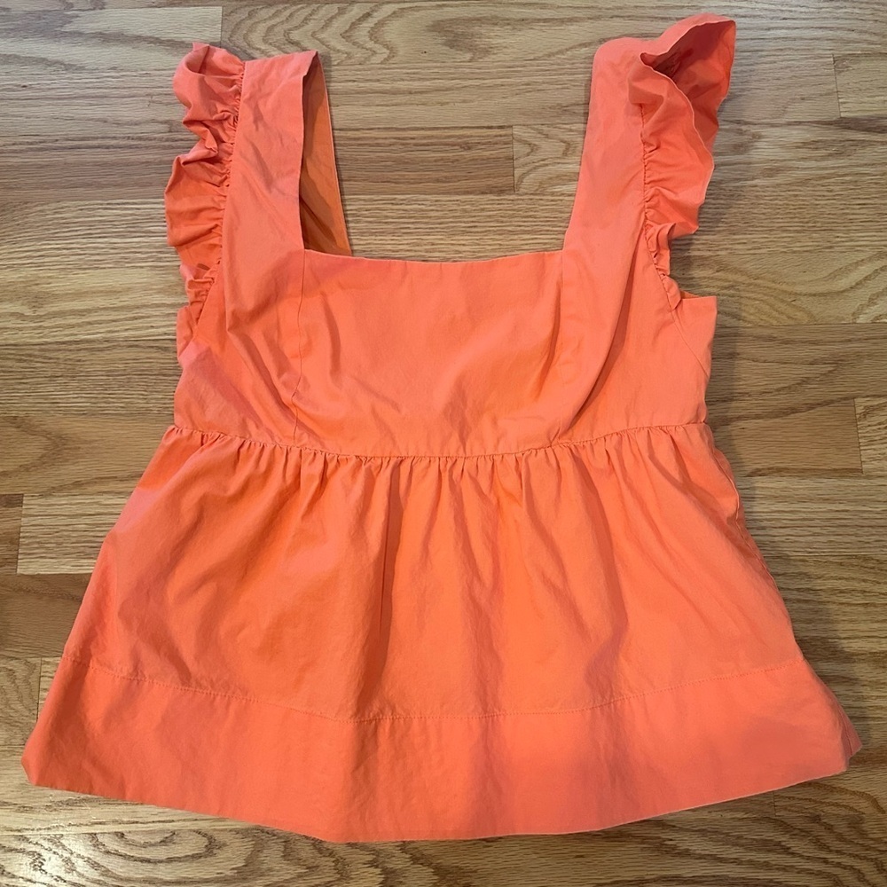 Lily Pulitzer Tiana Babydoll Orange/Coral Fit-and-flare Top Size 6 Lightweight